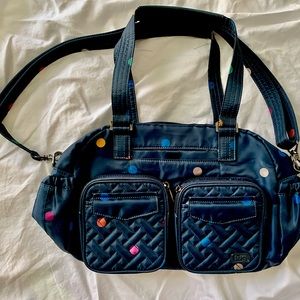 Lug jumper carry-all in multi-dot navy NWOT